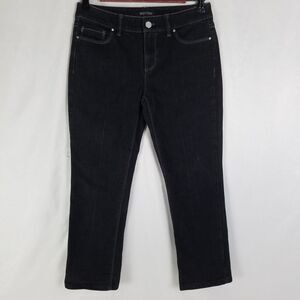 White House Black Market Jeans Womens‎ 2 Black Low Rise Crop Leg Dark Wash Denim
